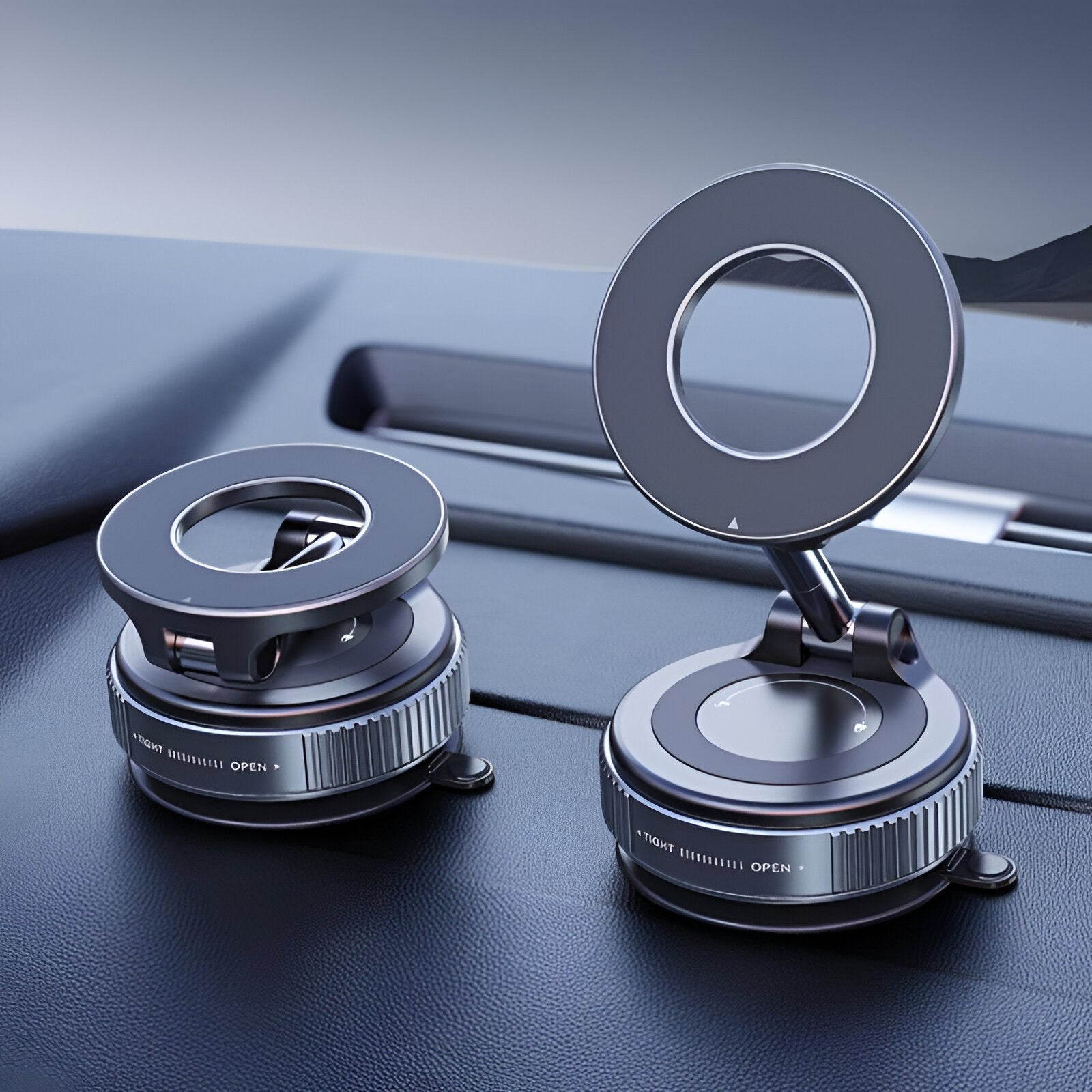 Magnetic Vacuum Suction Phone Holder for Car & Desk – Strong Adsorption, 360° Adjustable, No Iron Plate Needed – Universal Smartphone Stand